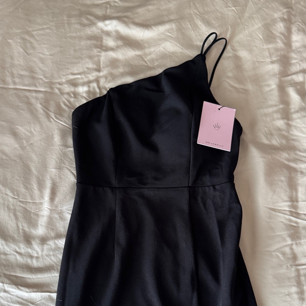 Hello Molly Chic Black One-Shoulder Dress